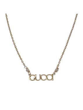 Gucci Script 777037 I4620 8078 Necklace Metal Gold